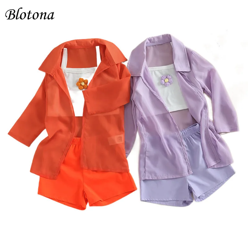 Blotona Kids Girls Summer Outfit Flower Sleeveless Camisole and Casual Shorts Chiffon Long Sleeve Shirt Sunscreen Coat Set 3-7Y
Blotona Kids Girls Summer Outfit Flower Sleeveless Camisole and Casual Shorts Chiffon Long Sleeve Shirt Sunscreen Coat Set 3-7Y