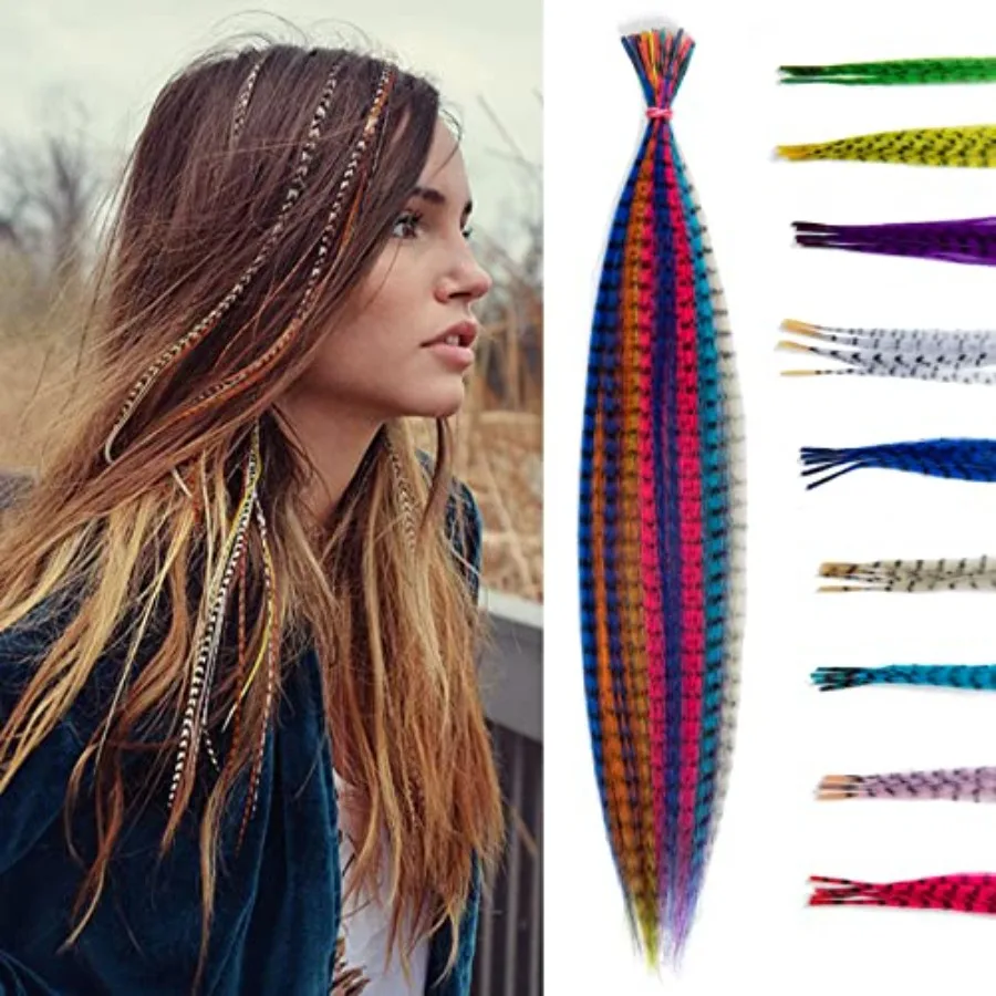 SARLA Syntheic Feather Hair Extensions 50 Pcs Colored Hair Piece for Women 10 Mixed Colors 16 Inch
SARLA Syntheic Feather Hair Extensions 50 Pcs Colored Hair Piece for Women 10 Mixed Colors 16 Inch