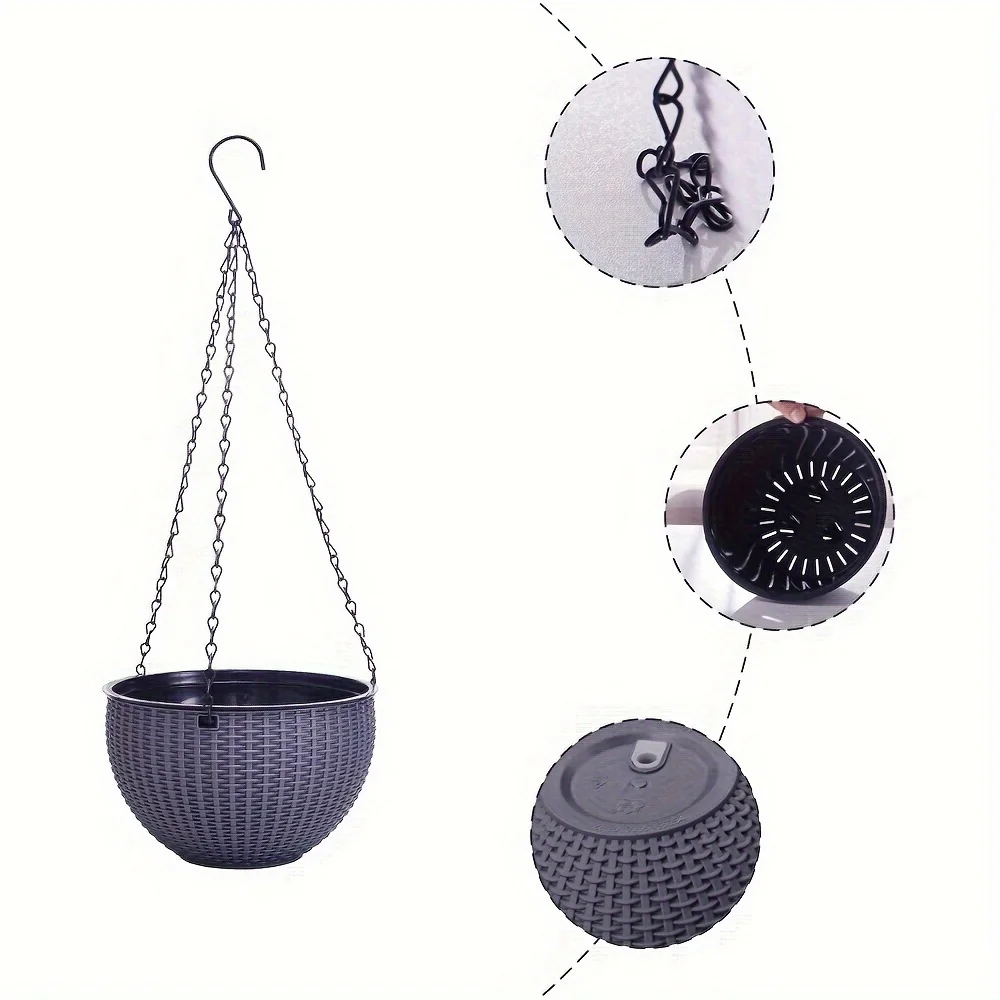 4Pcs Imitation Rattan Hanging Planter Baskets, Simple Green Hanging Flower Pots, Home Plant Pots with Chains for Indoor Outdoor
4Pcs Imitation Rattan Hanging Planter Baskets, Simple Green Hanging Flower Pots, Home Plant Pots with Chains for Indoor Outdoor