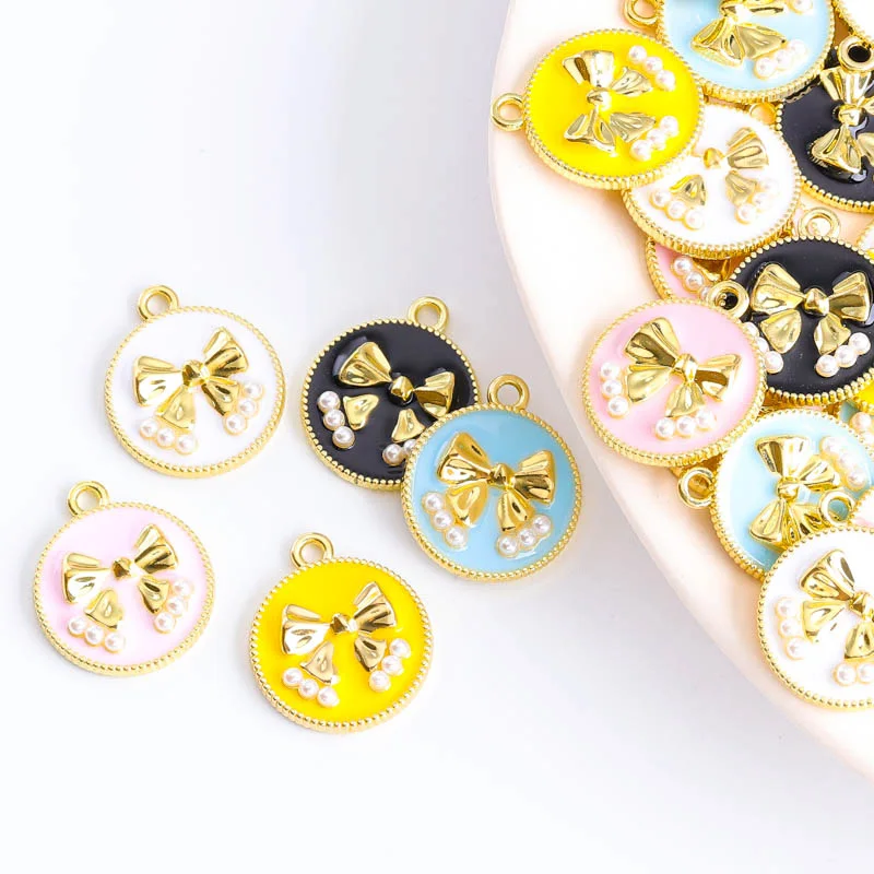 10Pcs 18*21mm Colorful Enamel Alloy Drop Oil Pearl Bow Knot Pendant Women Sweet Charm Jewelry Making Beads DIY Earrings Necklace
10Pcs 18*21mm Colorful Enamel Alloy Drop Oil Pearl Bow Knot Pendant Women Sweet Charm Jewelry Making Beads DIY Earrings Necklace
