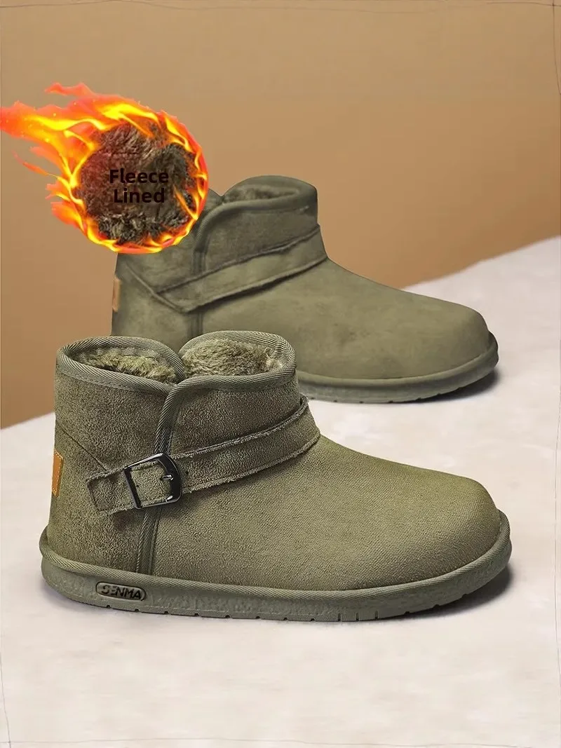 Men's Winter Thickened Fleece Lined Fur Integrated Snow Boots Warm Casual Short Tube Booties Low Heel round Toe Youth Shoes
Men's Winter Thickened Fleece Lined Fur Integrated Snow Boots Warm Casual Short Tube Booties Low Heel round Toe Youth Shoes