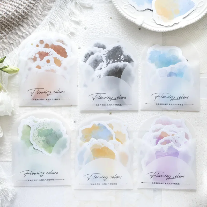 10Pcs Flowing Colors Series Decorative Sticker Retro Watercolor Smudge Collage Scrapbooking Label Diary Album Journal Planner
10Pcs Flowing Colors Series Decorative Sticker Retro Watercolor Smudge Collage Scrapbooking Label Diary Album Journal Planner