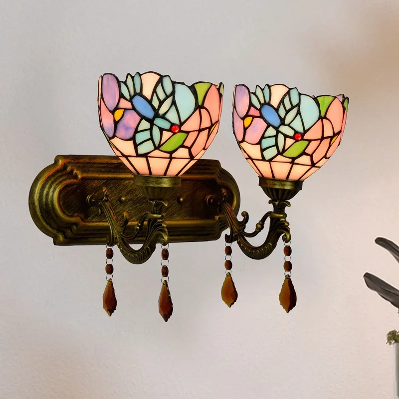 Handmade Tiffany Nordic Home Decoration Stained Glass Double-headed Crystal Wall Lamp Retro Pastoral Home Decoration Wall Lamp
Handmade Tiffany Nordic Home Decoration Stained Glass Double-headed Crystal Wall Lamp Retro Pastoral Home Decoration Wall Lamp