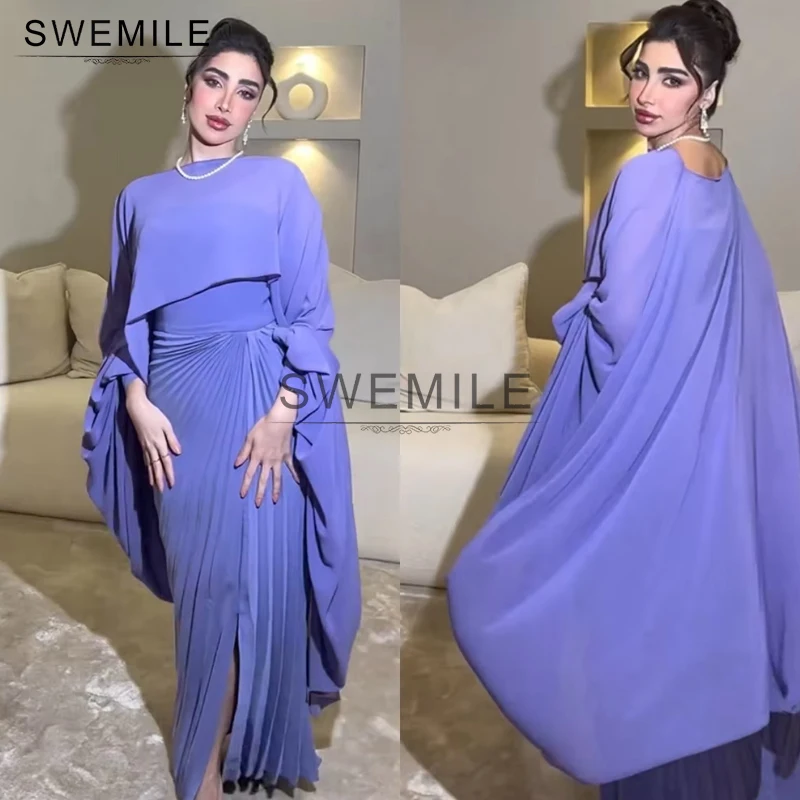 SWEMILE Customized Simple Pleat Evening Dresses Straight Boat Neck Loose Batwing Sleeves Ankle-Length Prom Dresses High Quality
SWEMILE Customized Simple Pleat Evening Dresses Straight Boat Neck Loose Batwing Sleeves Ankle-Length Prom Dresses High Quality