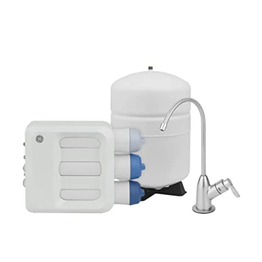 Трехступенчатая система обратного осмоса для фильтрации воды под раковиной с краном, уменьшающая содержание свинца, хлора, арсеника и других примесей, с возможностью замены фильтра.
Трехступенчатая система обратного осмоса для фильтрации воды под раковиной с краном, уменьшающая содержание свинца, хлора, арсеника и других примесей, с возможностью замены фильтра.