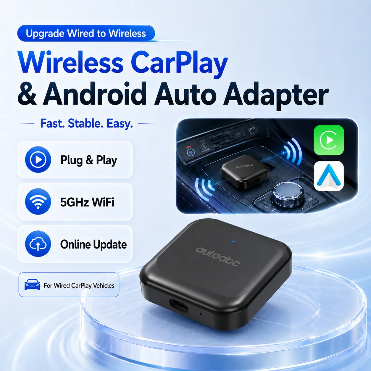 AUTOABC Carbitlink Easy connect to Wireless CarPlay Android Auto For DongFeng Forthing T5 EVO Aeolus Shine Smart Connect Adapter
AUTOABC Carbitlink Easy connect to Wireless CarPlay Android Auto For DongFeng Forthing T5 EVO Aeolus Shine Smart Connect Adapter