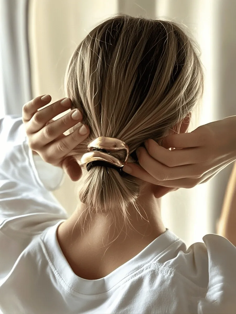 Simple Hollow Double Layer Metal Hair Clip For Women Elastic Ponytail Holder Fashion Hair Accessory
Simple Hollow Double Layer Metal Hair Clip For Women Elastic Ponytail Holder Fashion Hair Accessory