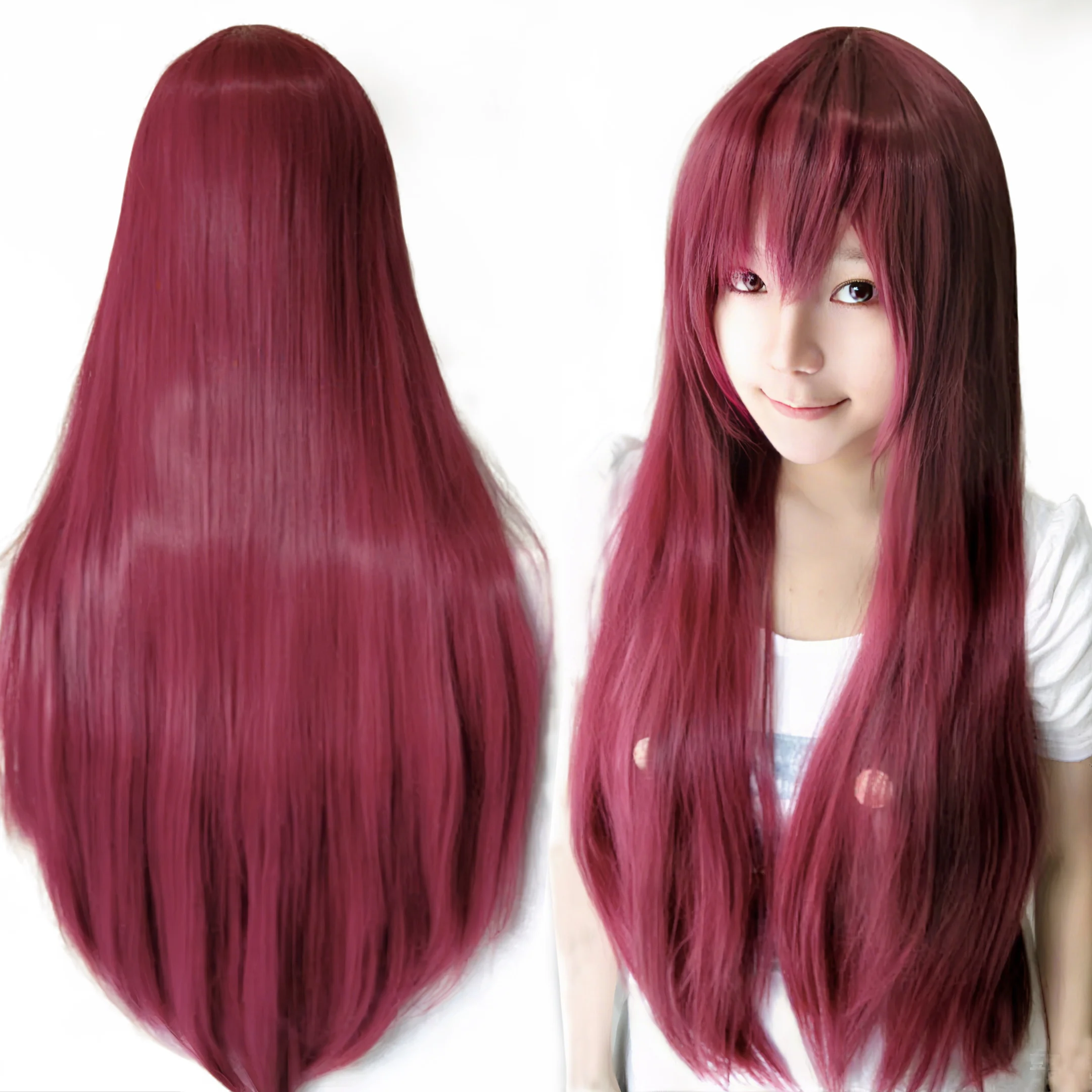 Synthetic Hair Red Straight Long Wig for Anime Cosplay Erza Scarlet Halloween Costume Hair Yoko Littner Wig with Bangs
Synthetic Hair Red Straight Long Wig for Anime Cosplay Erza Scarlet Halloween Costume Hair Yoko Littner Wig with Bangs