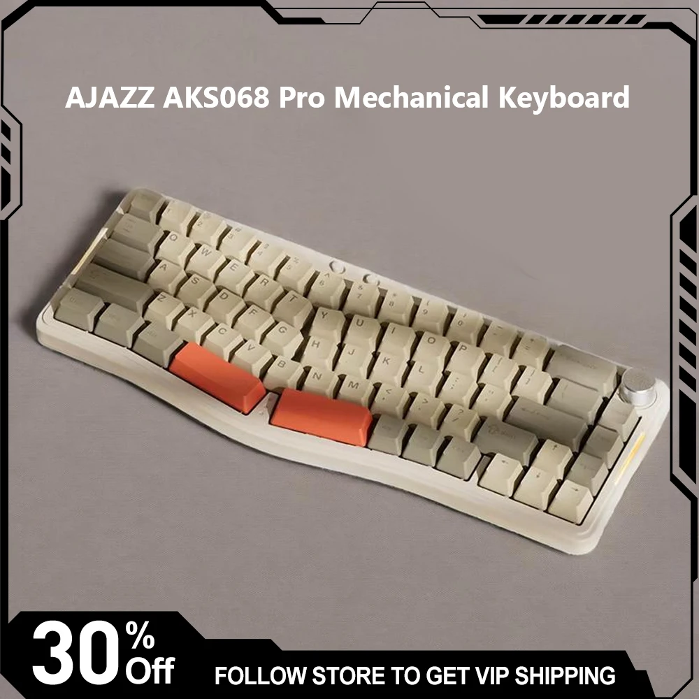 AJAZZ AKS068 Pro Mechanical Keyboard Wireless Three-mode Gasket Hot Swap Ergonomic Design RGB VIA E-sports Keybord
AJAZZ AKS068 Pro Mechanical Keyboard Wireless Three-mode Gasket Hot Swap Ergonomic Design RGB VIA E-sports Keybord