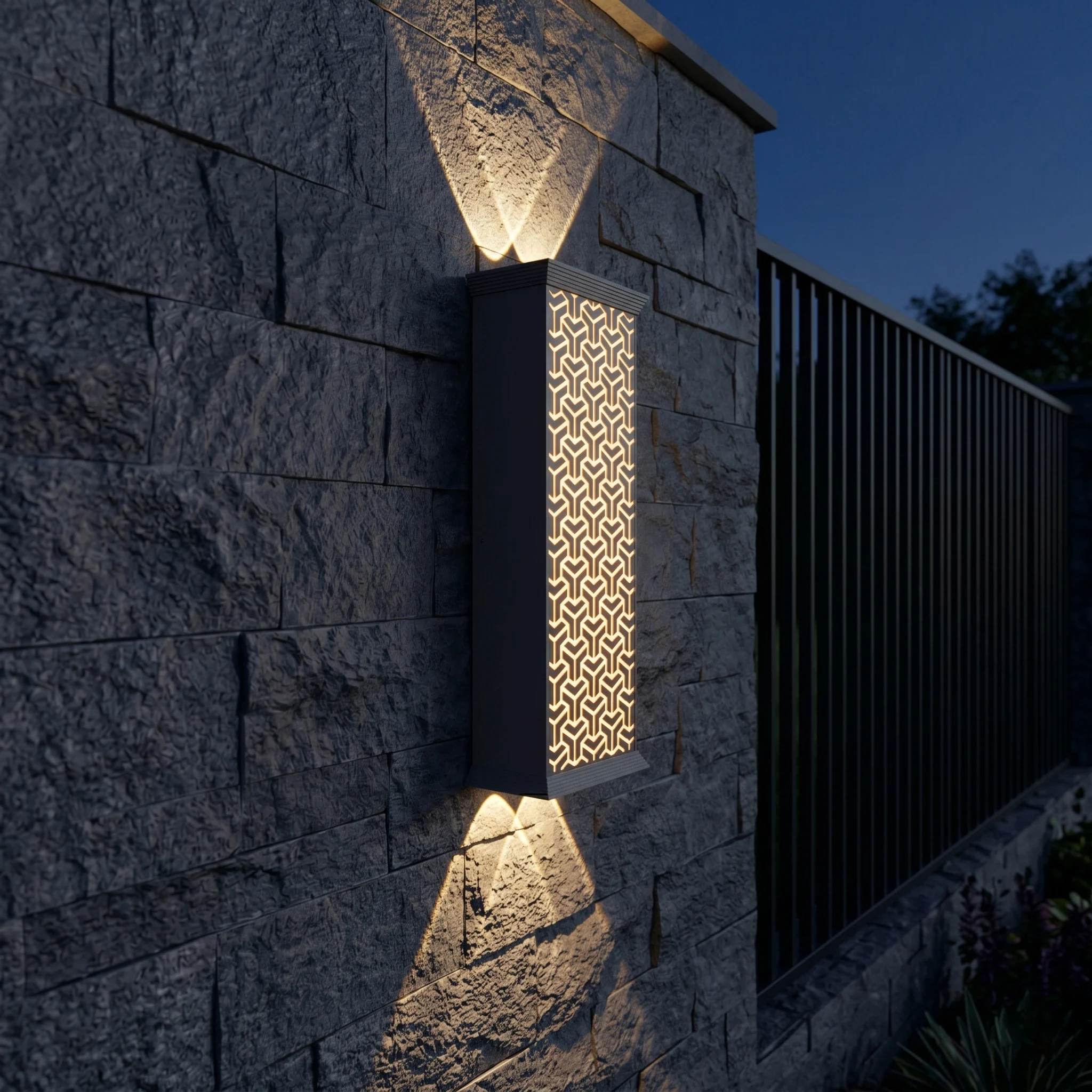 Indoor and outdoor universal waterproof wall lamp IP65 geometric pattern courtyard garden corridor decorative lamp
Indoor and outdoor universal waterproof wall lamp IP65 geometric pattern courtyard garden corridor decorative lamp
