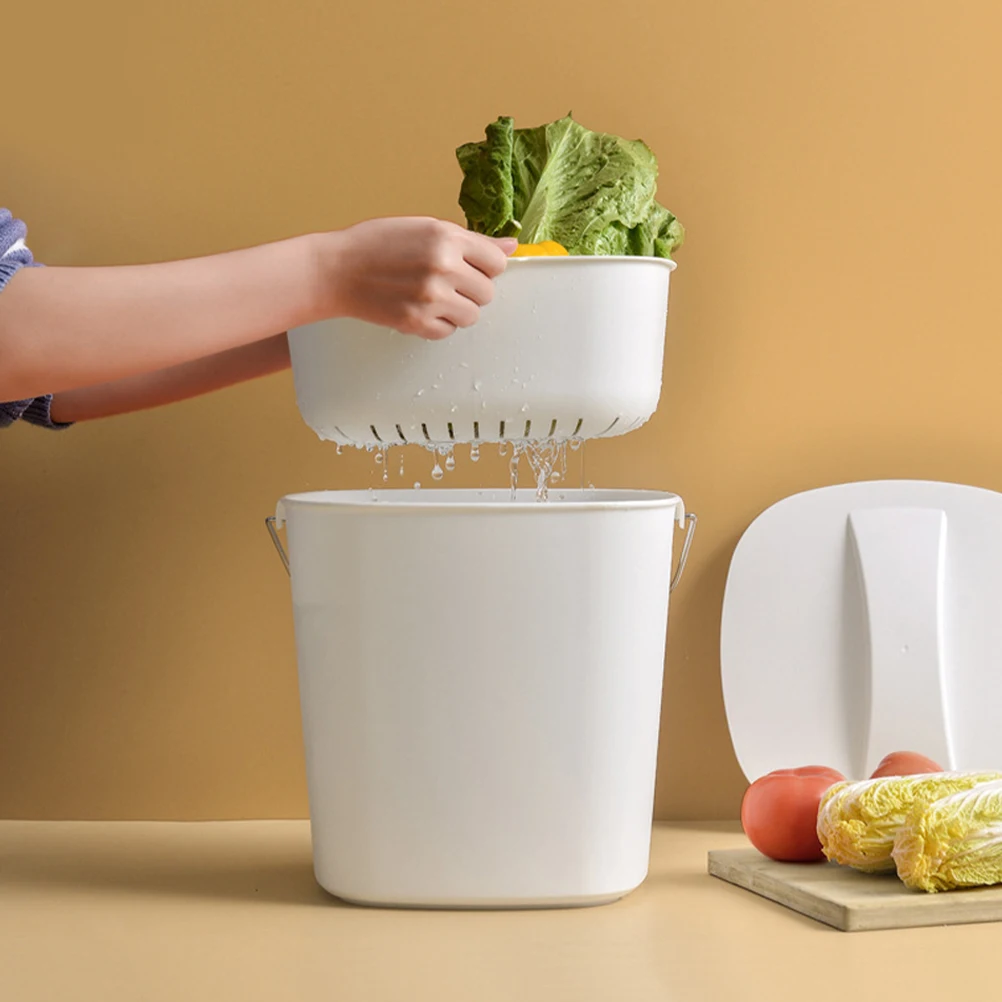 Kitchen Can Household Waste Bin Plastic Garbage Bucket Drainage Dual Trash Box For Bathroom Countertop Cabinet Small
Kitchen Can Household Waste Bin Plastic Garbage Bucket Drainage Dual Trash Box For Bathroom Countertop Cabinet Small
