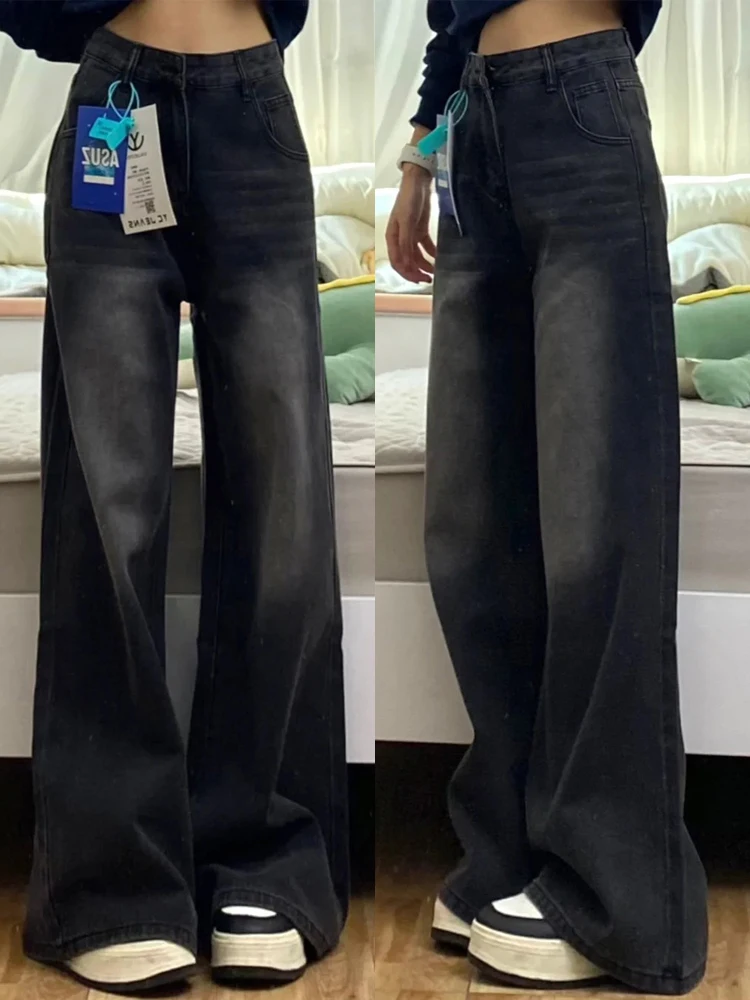 High Waist Wide Leg Jeans Women's 2025 New Sle Hip Concealing Slimming Pants Small Size Pear aped Body Straight Cut Trousers
High Waist Wide Leg Jeans Women's 2025 New Sle Hip Concealing Slimming Pants Small Size Pear aped Body Straight Cut Trousers