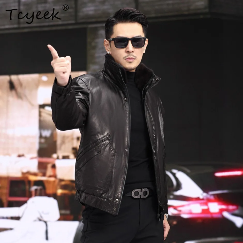 Tcyeek Real Leather Jacket Men Clothing Autumn Winter Mens Coats Oil Wax Cowhide Down Jackets Mink Collar 2026 Jaqueta De Couro
Tcyeek Real Leather Jacket Men Clothing Autumn Winter Mens Coats Oil Wax Cowhide Down Jackets Mink Collar 2026 Jaqueta De Couro