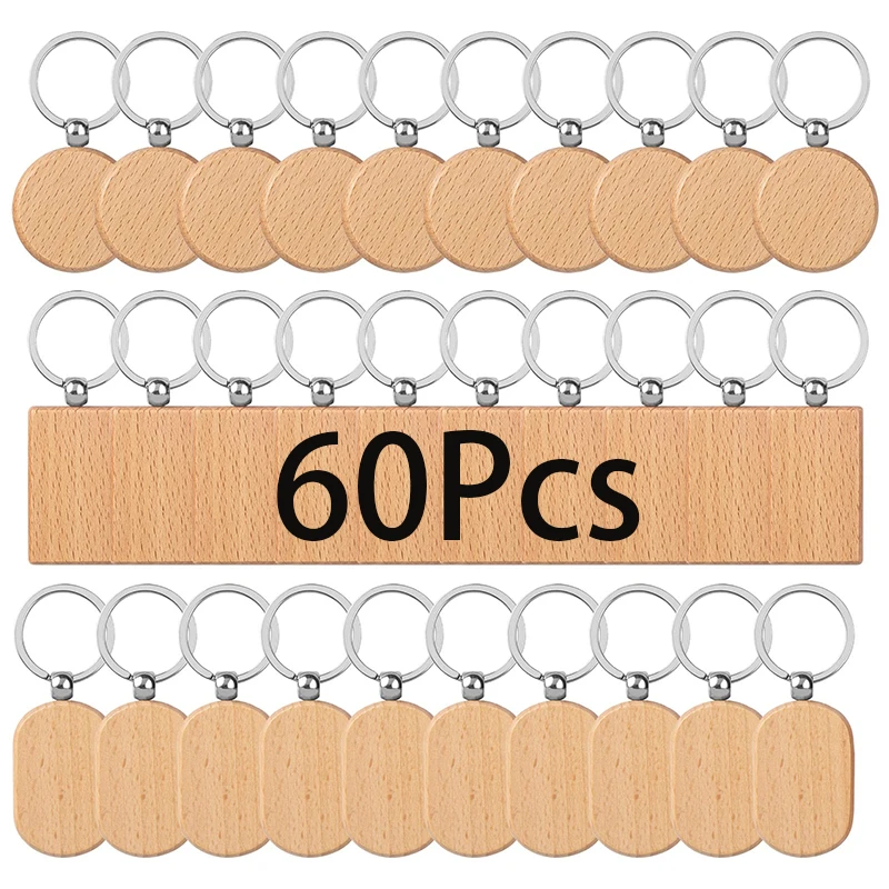 60Pcs Wooden Keychain Blanks Rectangle Wood Key Chain Key Tag Unfinished Wooden Key Ring DIY Craft Accessories
60Pcs Wooden Keychain Blanks Rectangle Wood Key Chain Key Tag Unfinished Wooden Key Ring DIY Craft Accessories