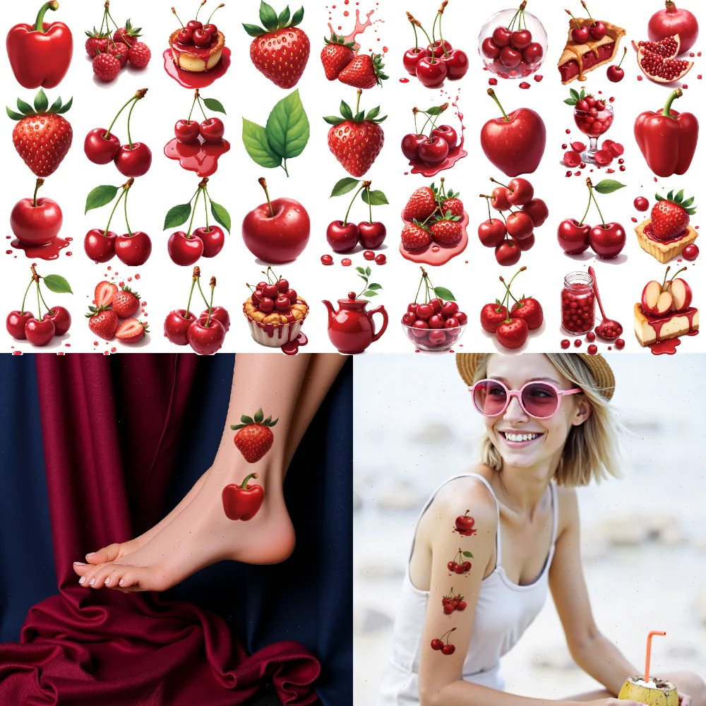 63pcs Temporary Tattoo Decorative Stickers Realism Fruit Stickers Waterproof Long-lasting Body Stickers For Thighs Back
63pcs Temporary Tattoo Decorative Stickers Realism Fruit Stickers Waterproof Long-lasting Body Stickers For Thighs Back