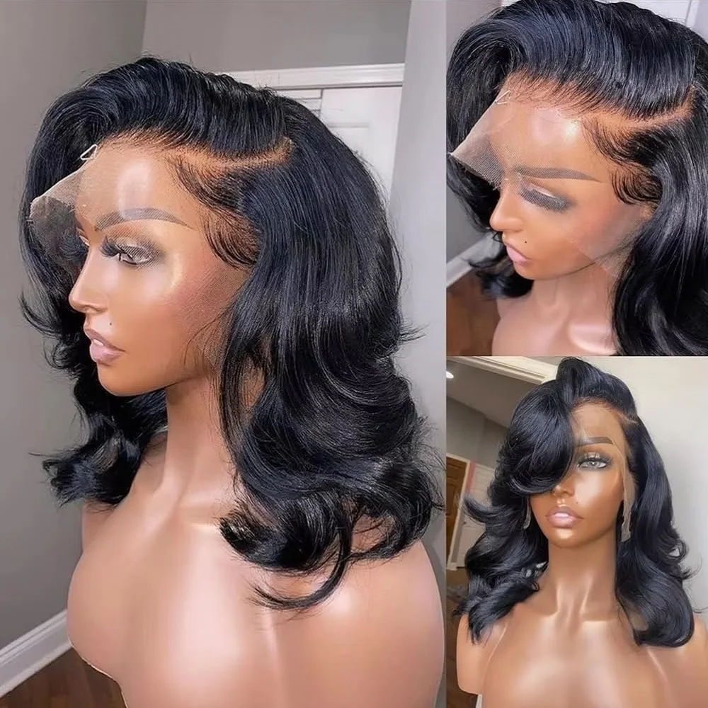 10A 13x1 Body Wave Lace Front Bob Wigs Bob Wig Human Hair 200 Density Pre Plucked Human Hair Wigs with Baby Hair Natural Black
10A 13x1 Body Wave Lace Front Bob Wigs Bob Wig Human Hair 200 Density Pre Plucked Human Hair Wigs with Baby Hair Natural Black
