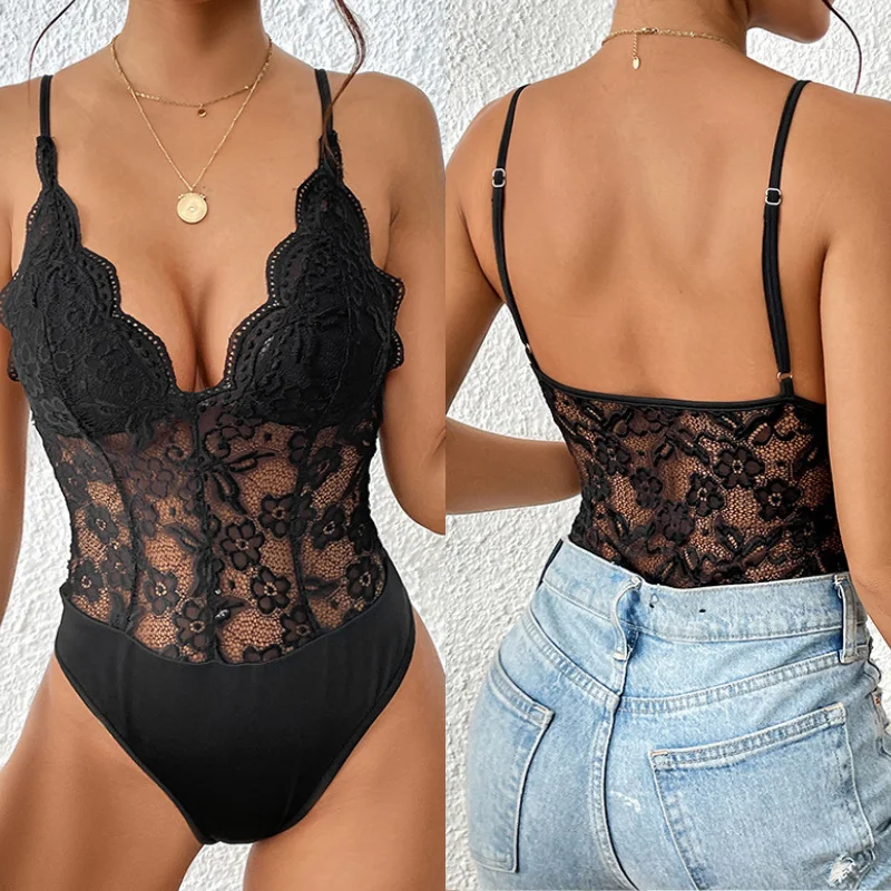 Deep V Neck Bodysuits for Women Halter Tops Clothing Basic Female Lace Jumpsuits Bodycon Outfits Nightclub Shapewear Bodyshapers
Deep V Neck Bodysuits for Women Halter Tops Clothing Basic Female Lace Jumpsuits Bodycon Outfits Nightclub Shapewear Bodyshapers