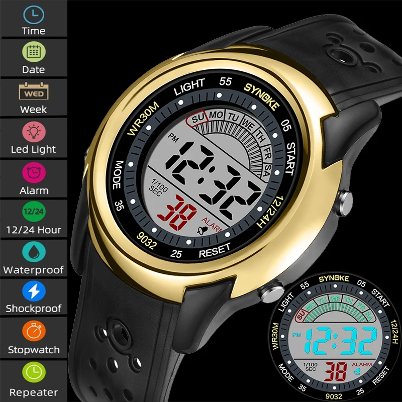 Synoke Ins Style Women's Led Waterproof Watches Fashion PU Strap Digital Sport's Wristwatch with Repeater Alarm Clock
Synoke Ins Style Women's Led Waterproof Watches Fashion PU Strap Digital Sport's Wristwatch with Repeater Alarm Clock