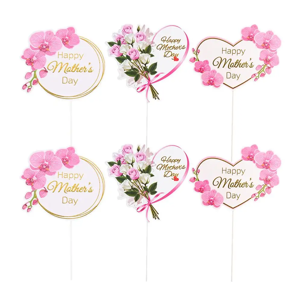 6pcs Mother's Day Cake Decorations Heart Flower Toppers Paper Cupcake Supplies Festive Party Scene Decorations
6pcs Mother's Day Cake Decorations Heart Flower Toppers Paper Cupcake Supplies Festive Party Scene Decorations
