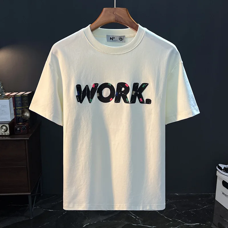 Summer fashion T-shirt, men's trend loose and versatile casual men's elastic breathable printed round neck short sleeved top
Summer fashion T-shirt, men's trend loose and versatile casual men's elastic breathable printed round neck short sleeved top