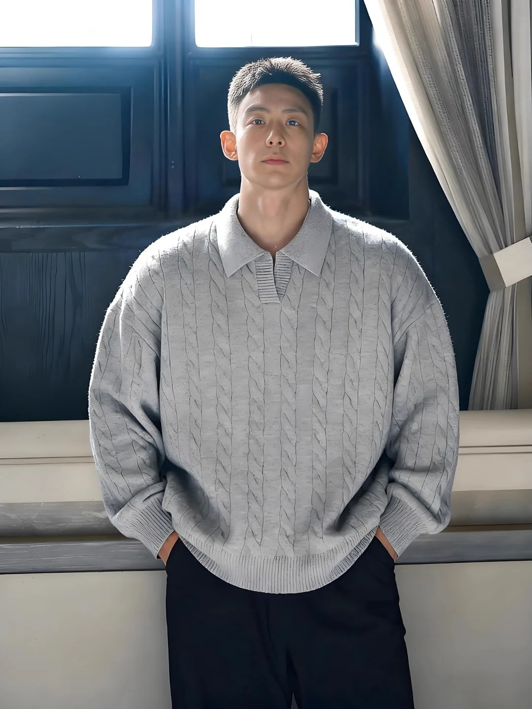 Мужской вязаный свитер Light ey, осенне-зимний, повседневный, с небольшим V-образным вырезом, из крученой пряжи, с длинными рукавами
Мужской вязаный свитер Light ey, осенне-зимний, повседневный, с небольшим V-образным вырезом, из крученой пряжи, с длинными рукавами