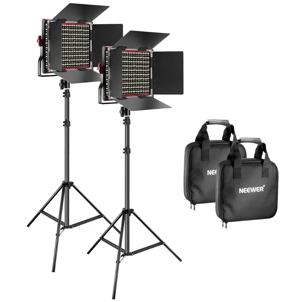Neewer 2 Packs Bi-Color Dimmable 660 LED Video Light/Stand Kit,3200-5600K,CRI 96+ LED Panel Lighting With U Bracket And Barndoor
Neewer 2 Packs Bi-Color Dimmable 660 LED Video Light/Stand Kit,3200-5600K,CRI 96+ LED Panel Lighting With U Bracket And Barndoor