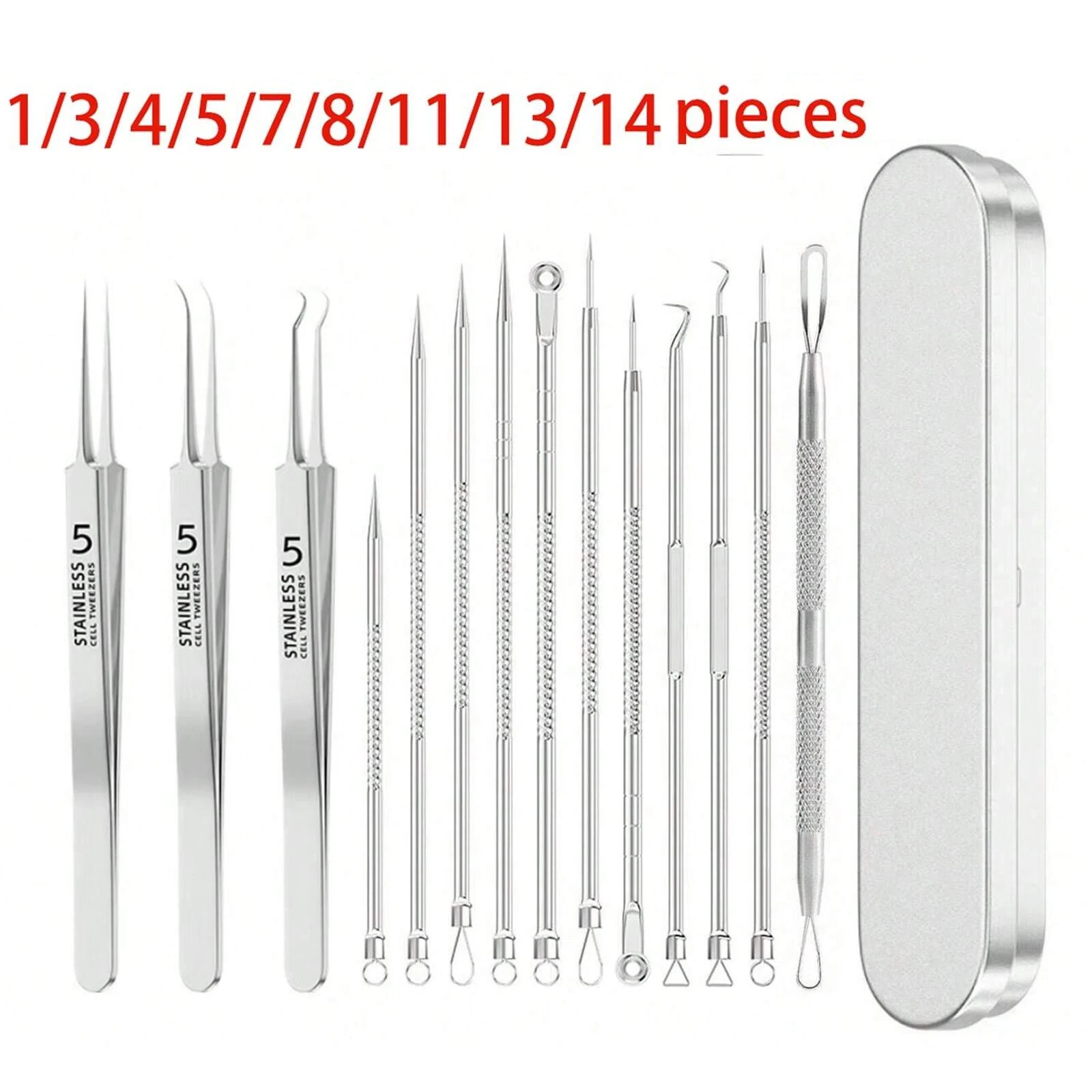 1/4/5/7/8/11/13/14pcsAcne Blackhead Needle Black Spot Acne Blemish Skin Care Women's Beauty Acne Care Pore Cleaner Needle Hooks
1/4/5/7/8/11/13/14pcsAcne Blackhead Needle Black Spot Acne Blemish Skin Care Women's Beauty Acne Care Pore Cleaner Needle Hooks