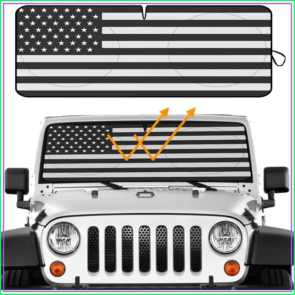 Windshield Sunshade for 2007-2022 Wrangler Rubicon Sahara TJ JK JKU 2 & 4 Door (Black-Ⅱ)
Windshield Sunshade for 2007-2022 Wrangler Rubicon Sahara TJ JK JKU 2 & 4 Door (Black-Ⅱ)
