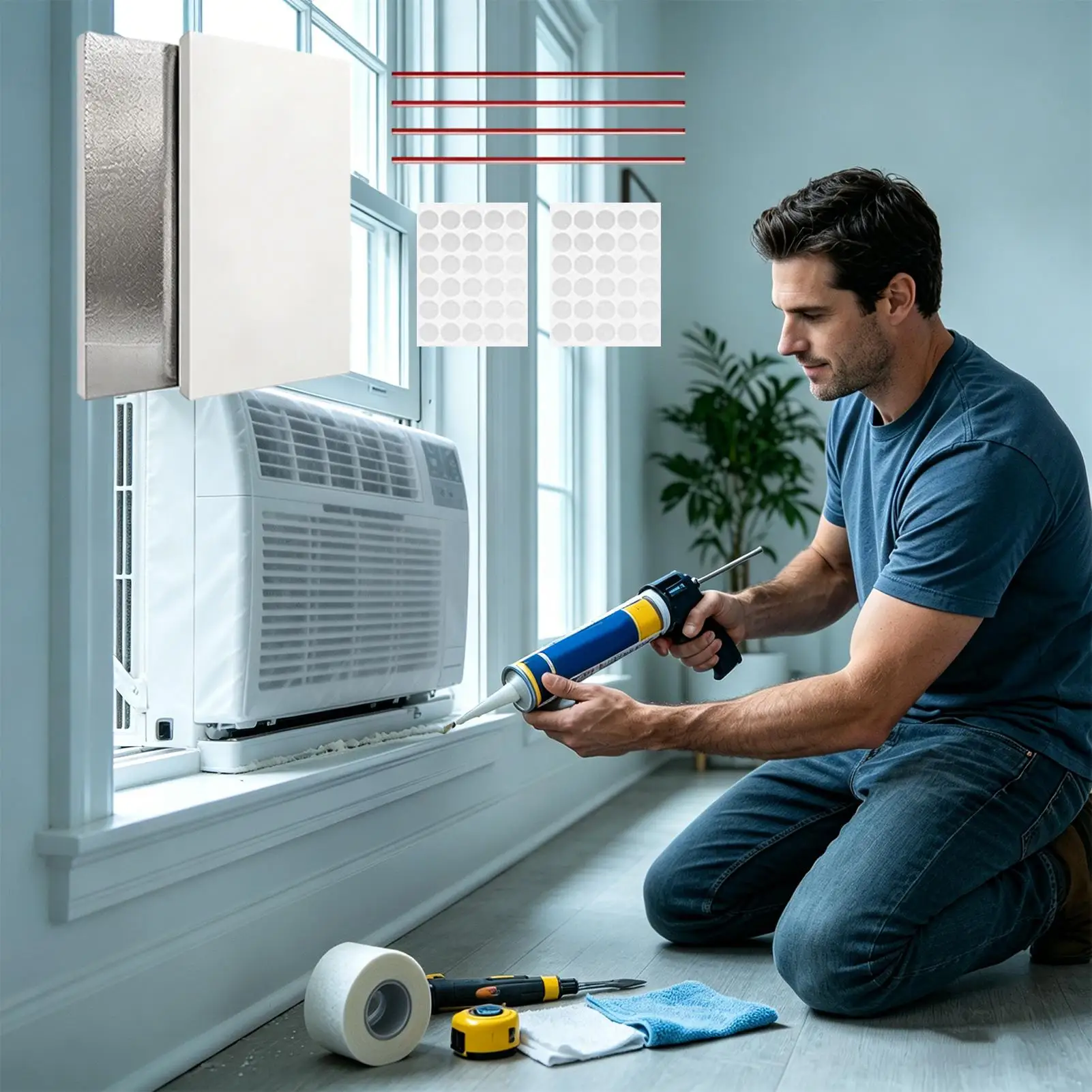 Window Air Conditioner Side Panels 2 Pieces Foam With Adhesive Foil Waterproof Window AC Insulation Panels For Home Apartment
Window Air Conditioner Side Panels 2 Pieces Foam With Adhesive Foil Waterproof Window AC Insulation Panels For Home Apartment