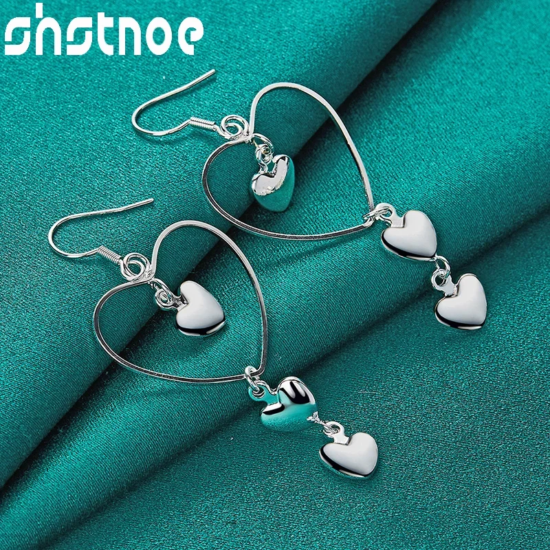 SHSTONE 925 Sterling Silver Solid Heart Drop Earrings For Women Fashion Party Engagement Wedding Birthday Valentines Jewelry
SHSTONE 925 Sterling Silver Solid Heart Drop Earrings For Women Fashion Party Engagement Wedding Birthday Valentines Jewelry