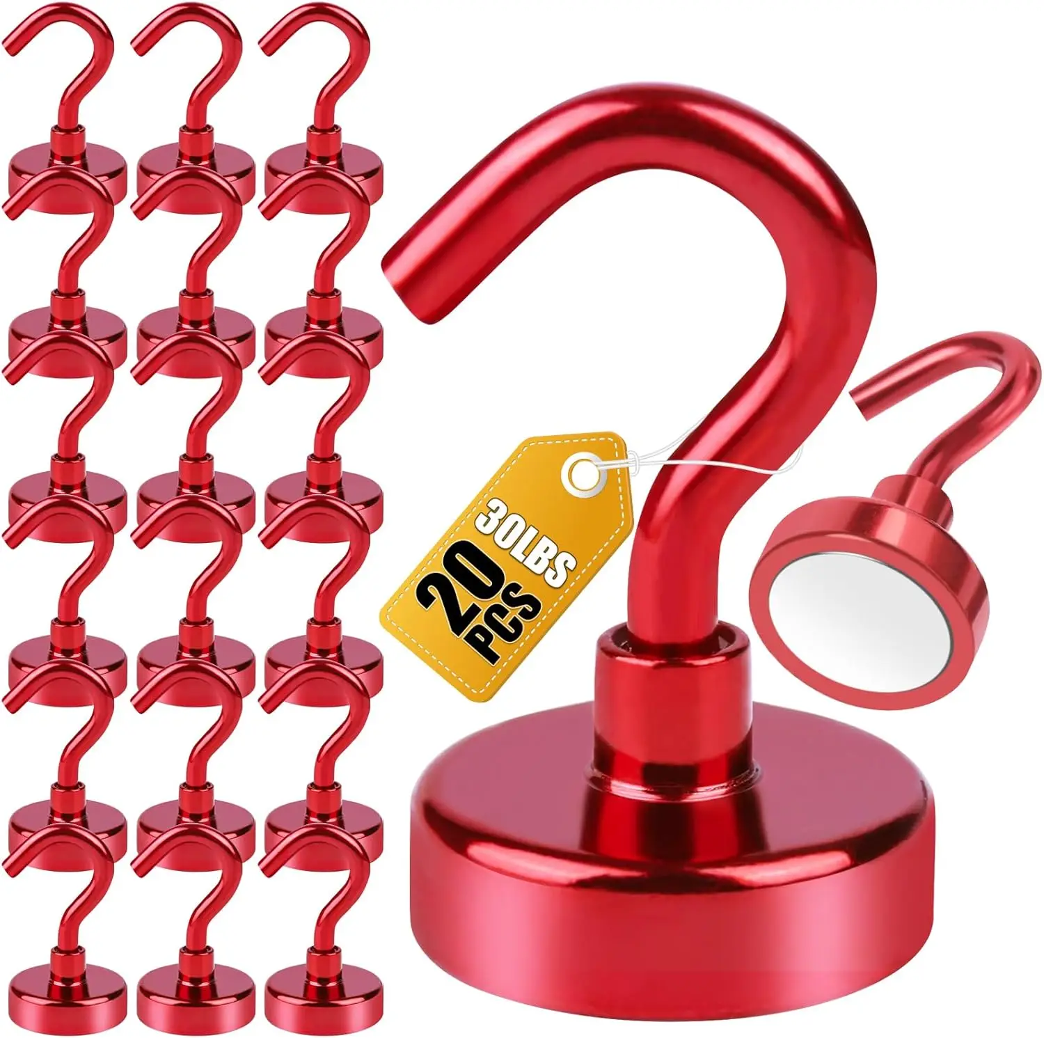 Magnetic Hooks 30Lbs Heavy Duty S-Hooks for Fridge, Kitchen, Garage, Classroom, Cruise, Office, 20 Pack Red
Magnetic Hooks 30Lbs Heavy Duty S-Hooks for Fridge, Kitchen, Garage, Classroom, Cruise, Office, 20 Pack Red