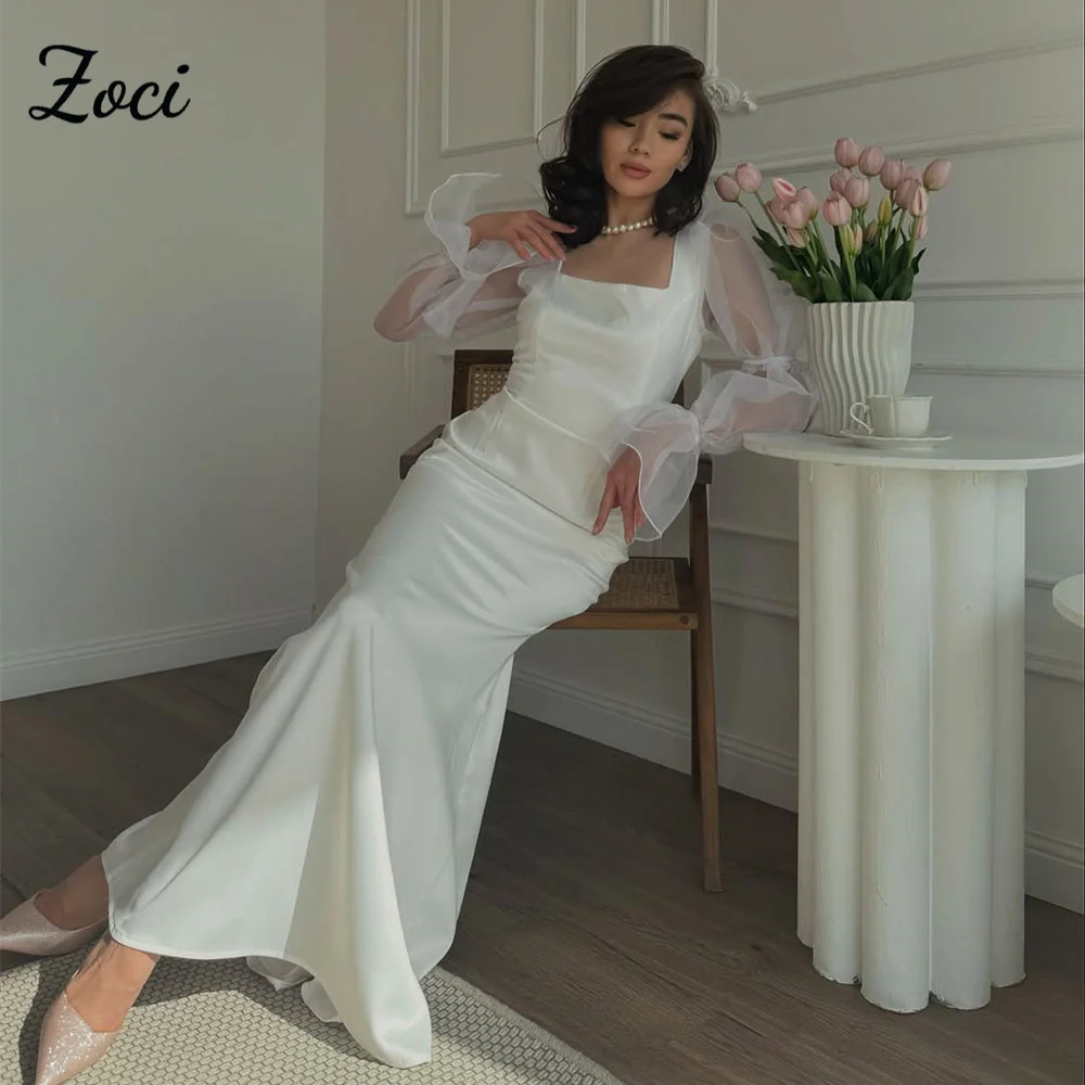 Zoci Square Neck Mermaid Wedding Dresses Customized Long Sleeves Silk Satin Evening Dress Women Special Occasion Party Gown
Zoci Square Neck Mermaid Wedding Dresses Customized Long Sleeves Silk Satin Evening Dress Women Special Occasion Party Gown