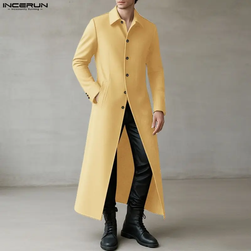 INCERUN мужские длинные стильные пальто однотонный Тренч с лацканами и длинным рукавом элегантная повседневная мужская ветровка уличная одежда свободные модные пальто 
INCERUN мужские длинные стильные пальто однотонный Тренч с лацканами и длинным рукавом элегантная повседневная мужская ветровка уличная одежда свободные модные пальто