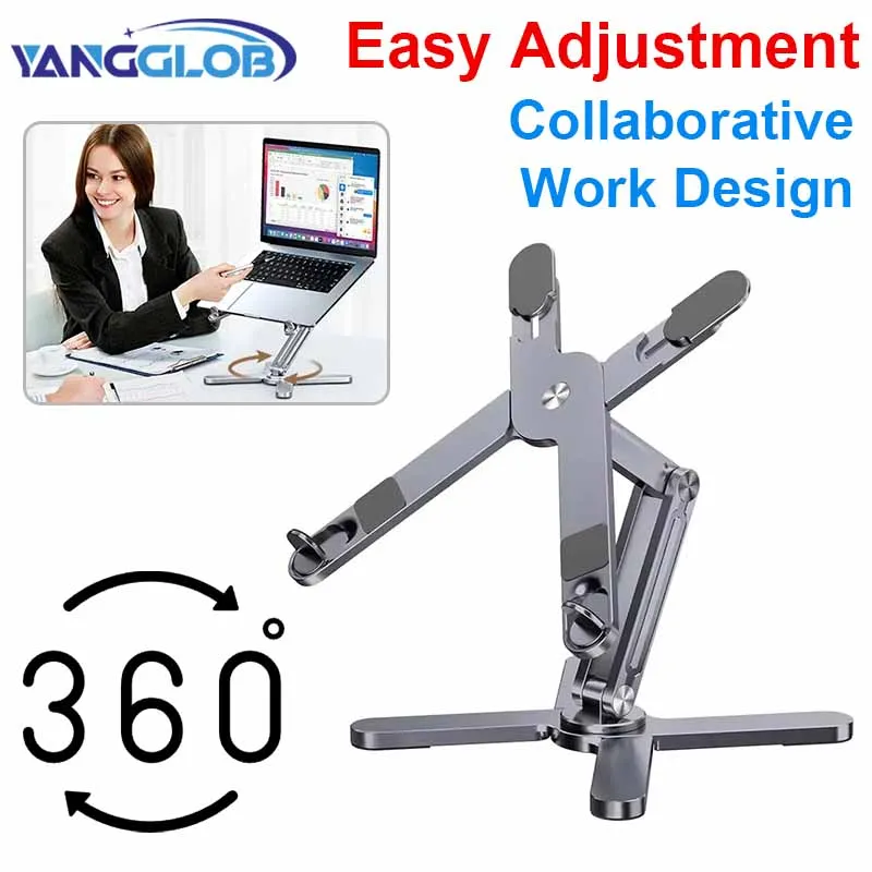 Laptop Stand with 360 Rotating Base, Computer Notebook Laptop Riser Metal Holder for Desk Collaborative Work, Fits All MacBook
Laptop Stand with 360 Rotating Base, Computer Notebook Laptop Riser Metal Holder for Desk Collaborative Work, Fits All MacBook