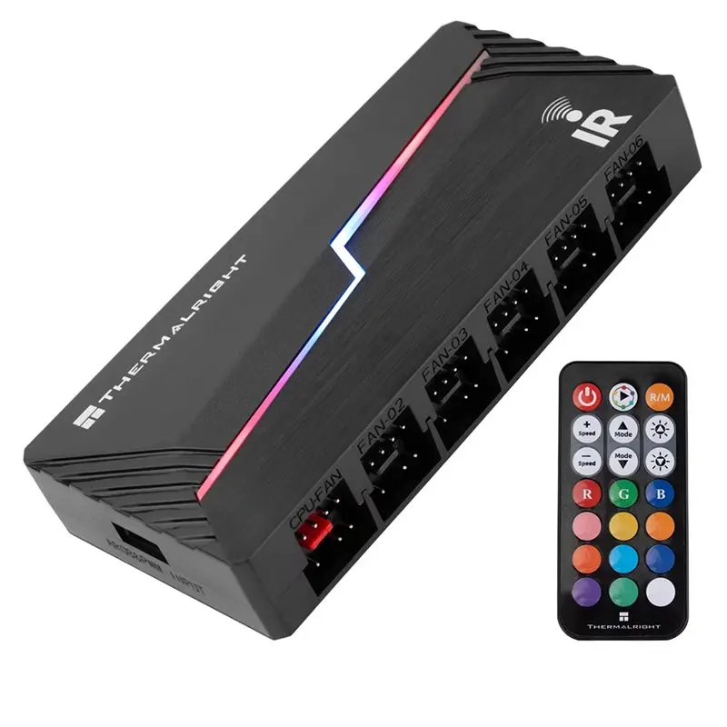 Thermalright TL-ARGB And FAN HUB X12 IR Fan PWM Controller X12 IR, Includes Remote Control/Supports 4 PIN PWM+ 3 PIN+ 5V ARGB
Thermalright TL-ARGB And FAN HUB X12 IR Fan PWM Controller X12 IR, Includes Remote Control/Supports 4 PIN PWM+ 3 PIN+ 5V ARGB