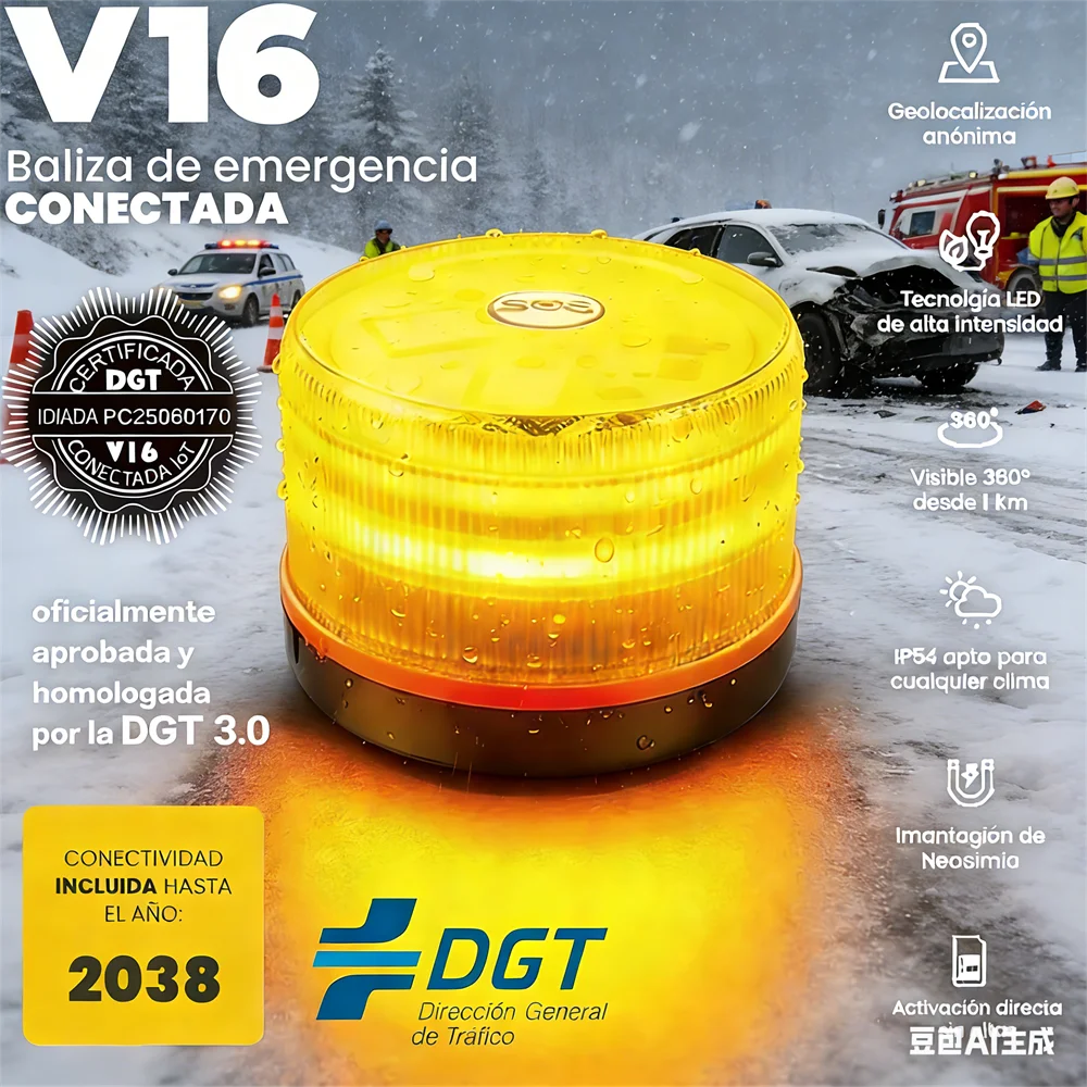 Новый аварийный сигнальный фонарь V16 2026 года с геолокацией, одобренный DGT 3.0, автомобильный аварийный фонарь с SIM-картой и оплатой данных до 2038 года
Новый аварийный сигнальный фонарь V16 2026 года с геолокацией, одобренный DGT 3.0, автомобильный аварийный фонарь с SIM-картой и оплатой данных до 2038 года