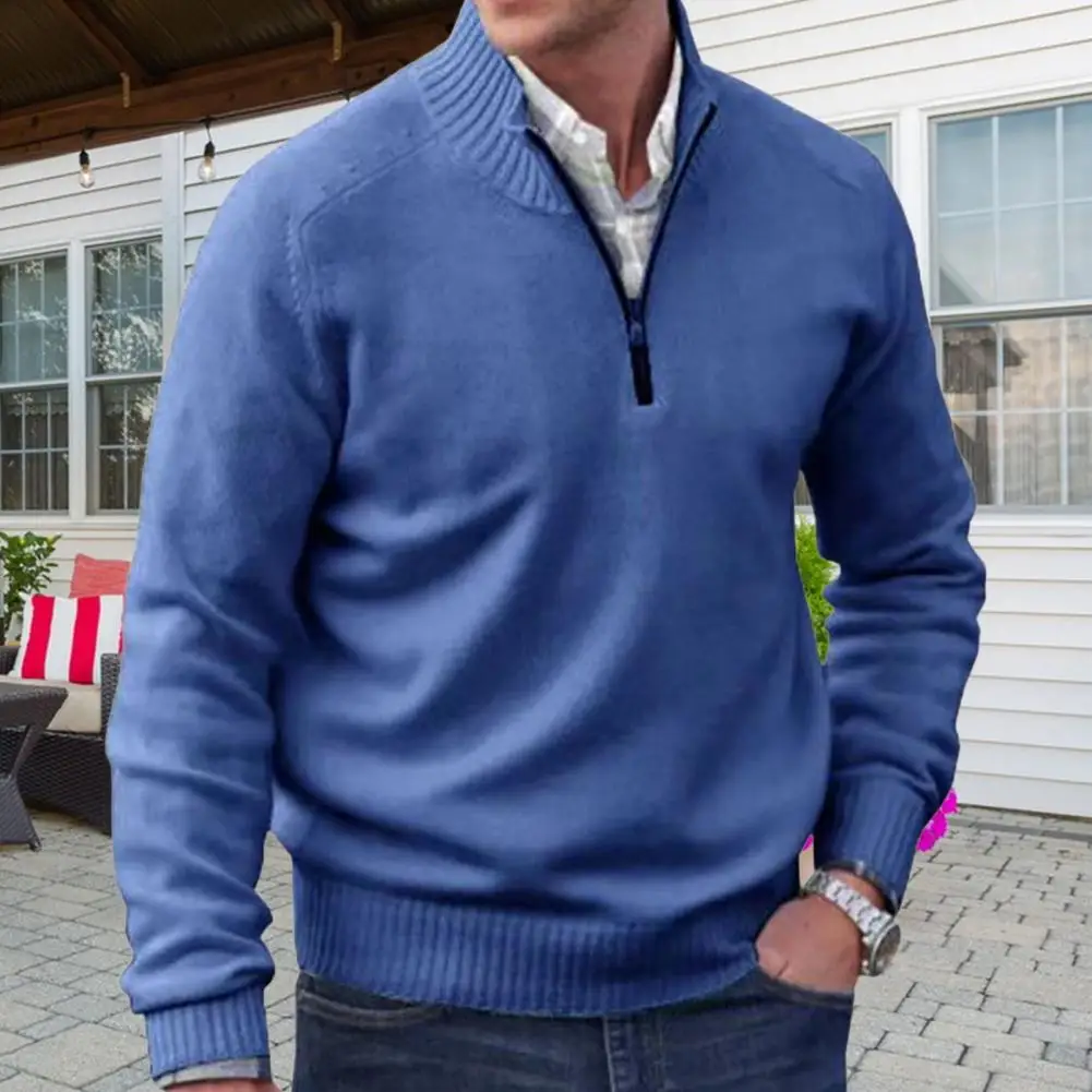 Winter Sweater Elegant Men's Half Zipper Knit Sweater Coat with Stand Collar Stylish Outerwear for Daily Wear School Classic
Winter Sweater Elegant Men's Half Zipper Knit Sweater Coat with Stand Collar Stylish Outerwear for Daily Wear School Classic