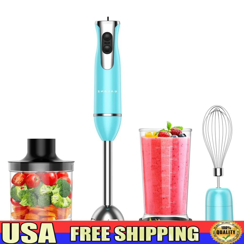 4-in-1 Immersion Hand Blender with Whisk Chopper Turbo Speed Mixing Beaker Stainless Steel Easy Clean Dishwasher Safe
4-in-1 Immersion Hand Blender with Whisk Chopper Turbo Speed Mixing Beaker Stainless Steel Easy Clean Dishwasher Safe