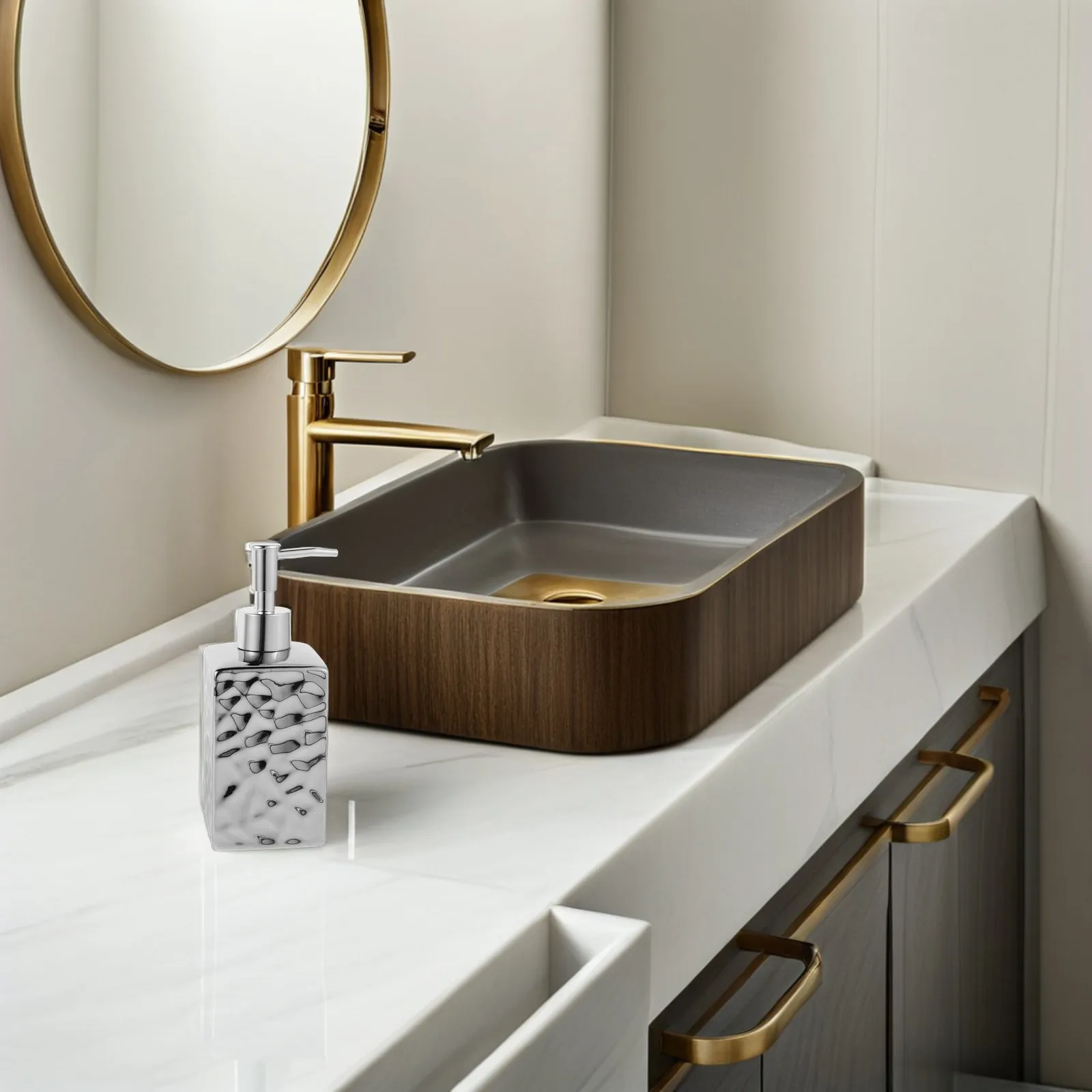 Bathroom Soap Dispenser Modern Design Refillable Pump Bottle Metal Plastic Combination Hotel Grade Shower Gel Lotion
Bathroom Soap Dispenser Modern Design Refillable Pump Bottle Metal Plastic Combination Hotel Grade Shower Gel Lotion