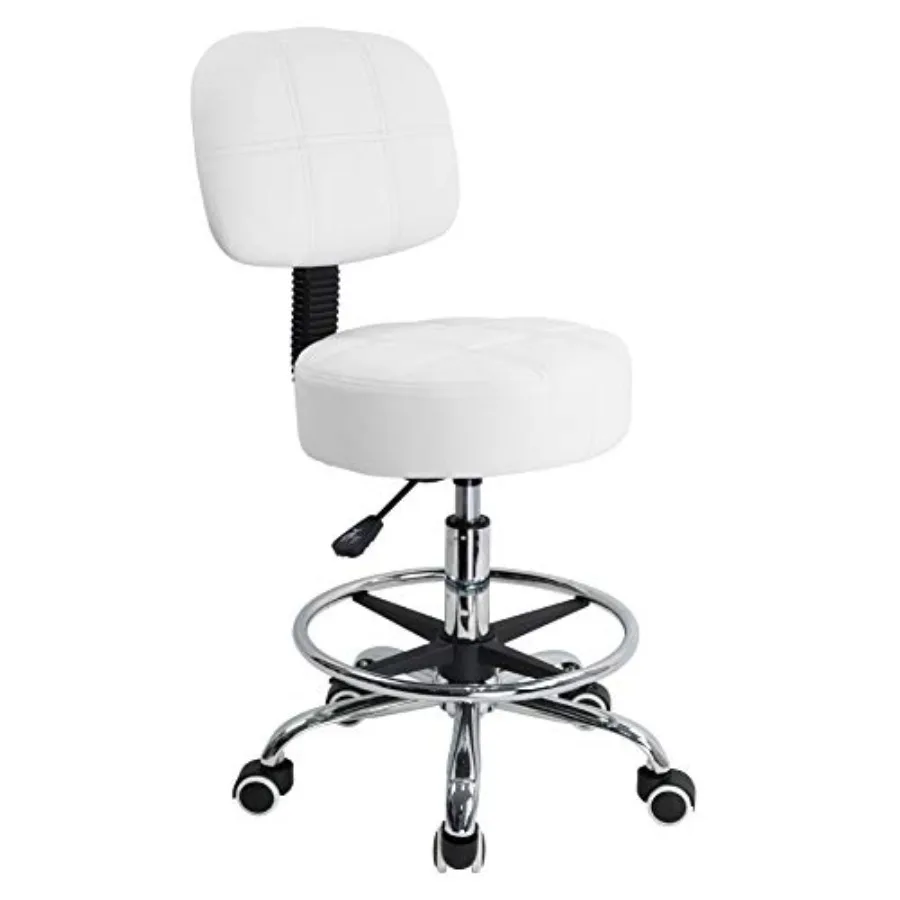 Swivel Round Rolling Stool PU Leather with Adjustable Feet Rest Height Adjustable Task Work Drafting Chair with Back
Swivel Round Rolling Stool PU Leather with Adjustable Feet Rest Height Adjustable Task Work Drafting Chair with Back
