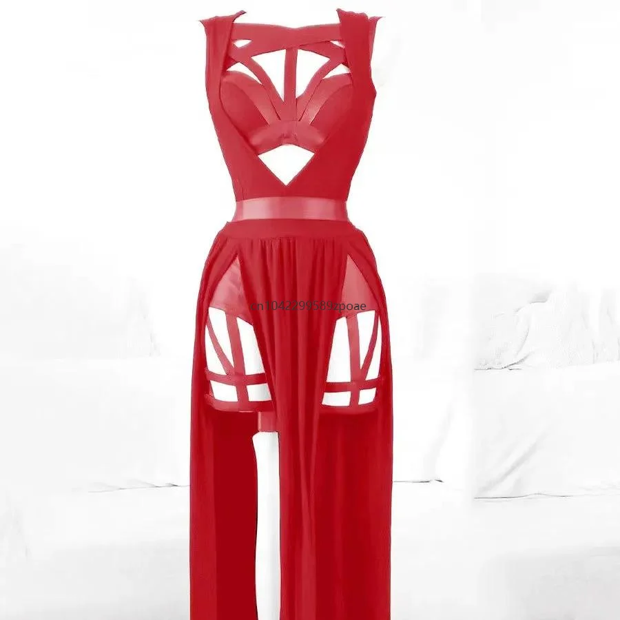 Gothic Red Bandage Hollow Out Costumes Sets Vestidos Carnival Erotic Lingeries Sexy Women Party Dress Chest Pads
Gothic Red Bandage Hollow Out Costumes Sets Vestidos Carnival Erotic Lingeries Sexy Women Party Dress Chest Pads