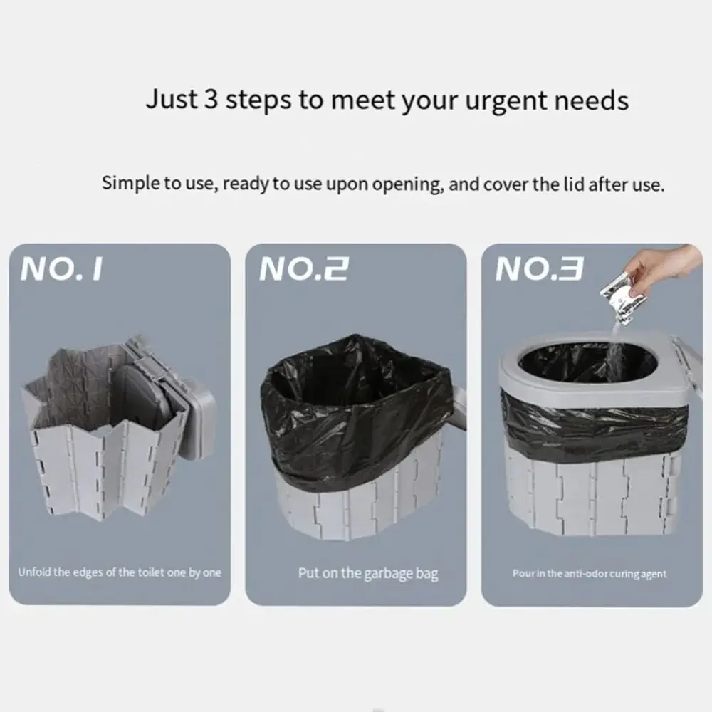 One-piece Design Folding Toilet Flip-top Use Garbage Bags Vehicle-mounted Toilet Lightweight Stable Portable Toilet Hiking
One-piece Design Folding Toilet Flip-top Use Garbage Bags Vehicle-mounted Toilet Lightweight Stable Portable Toilet Hiking