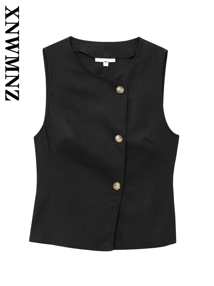 XNWMNZ 2025 Summer New Lady Streetwear Sleeveless Vest Gilet Vintage Female V-Collar Top Ruffles Regular Fit Blouses Waistcoat
XNWMNZ 2025 Summer New Lady Streetwear Sleeveless Vest Gilet Vintage Female V-Collar Top Ruffles Regular Fit Blouses Waistcoat