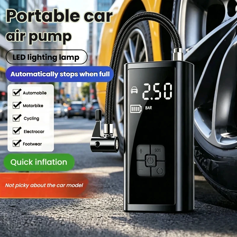 Car Electric Air Pump Multifunctional Gas Compressor Quickly Inflate Tires and Balloons Outdoor Emergency 150 PSI With LED Light
Car Electric Air Pump Multifunctional Gas Compressor Quickly Inflate Tires and Balloons Outdoor Emergency 150 PSI With LED Light
