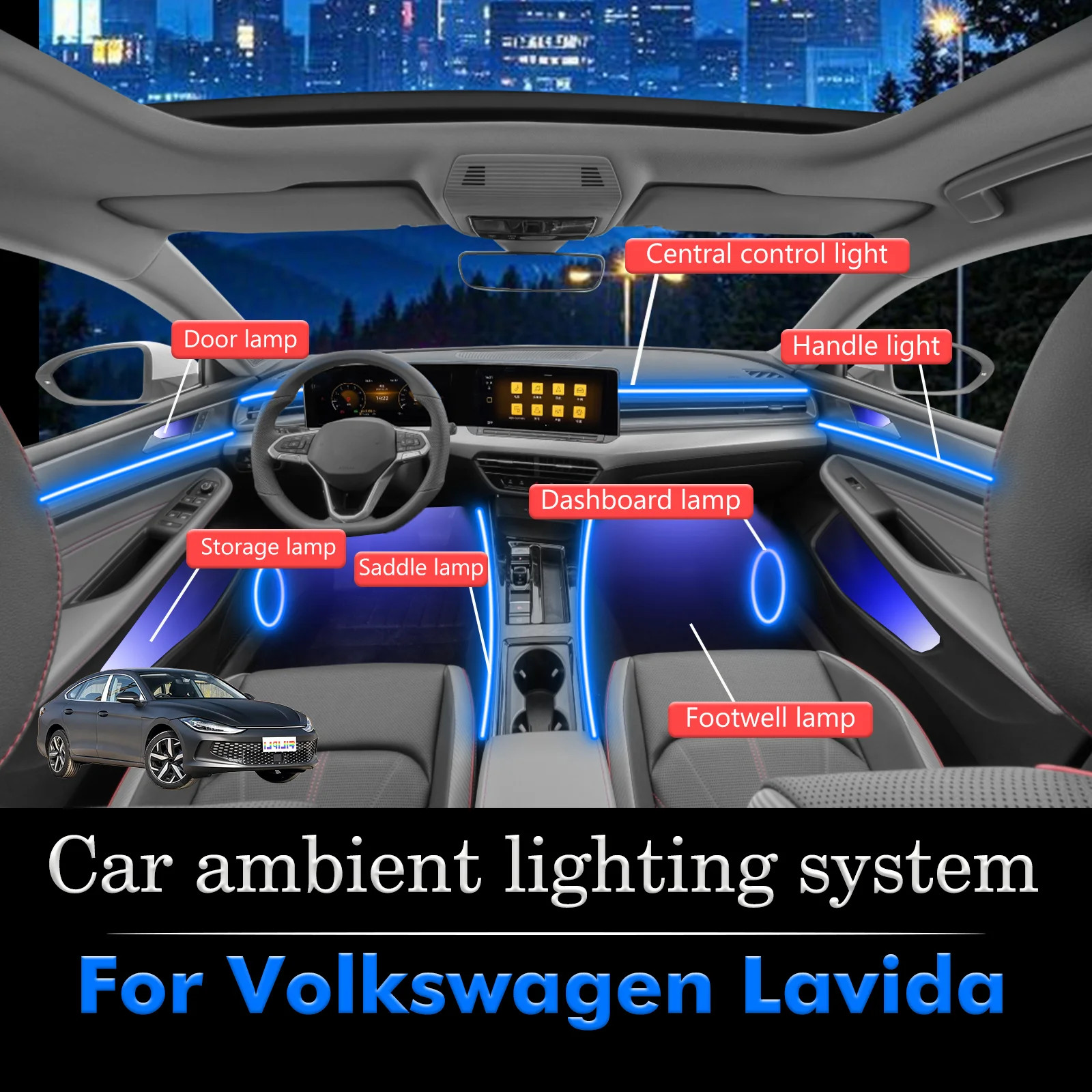 For Volkswagen Lavida RGB 64 Colors LED Smart Remote Control Car Interior Ambient Light Energy Saving Efficient Lamp Set
For Volkswagen Lavida RGB 64 Colors LED Smart Remote Control Car Interior Ambient Light Energy Saving Efficient Lamp Set