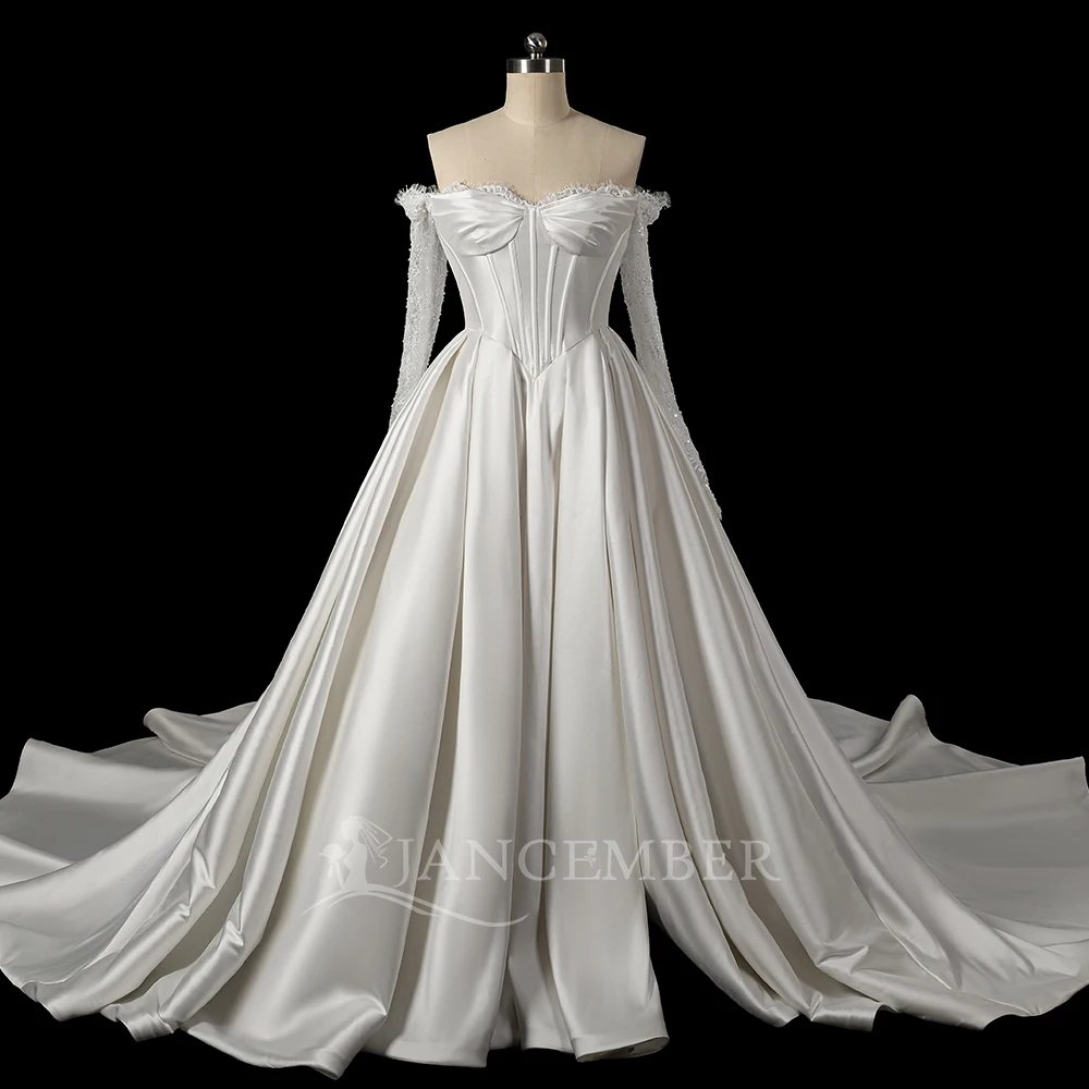 Boho Lace Elegant Wedding Dresses Scoop-Neck Bride Gowns Princess Bridal Gown Satin Party Customized vestidos de novia boda
Boho Lace Elegant Wedding Dresses Scoop-Neck Bride Gowns Princess Bridal Gown Satin Party Customized vestidos de novia boda