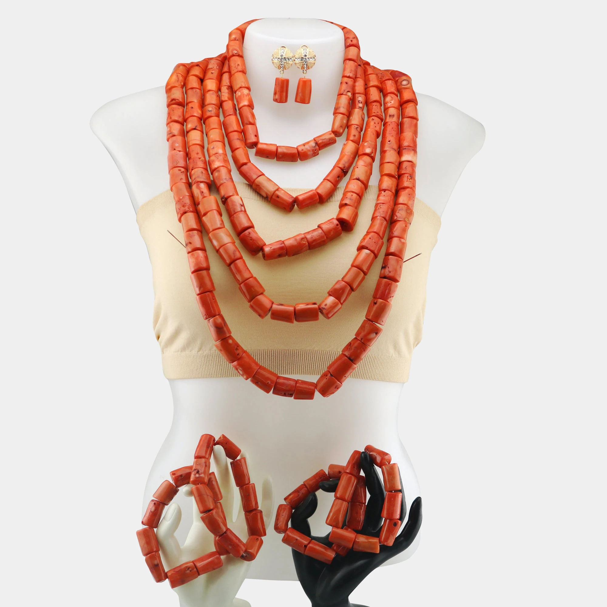 5 Layer Natural Coral Bead Bridal Jewelry Set Nigerian Wedding African Real Coral Jewelry set Necklace Bracelet Earrings Jewelry
5 Layer Natural Coral Bead Bridal Jewelry Set Nigerian Wedding African Real Coral Jewelry set Necklace Bracelet Earrings Jewelry