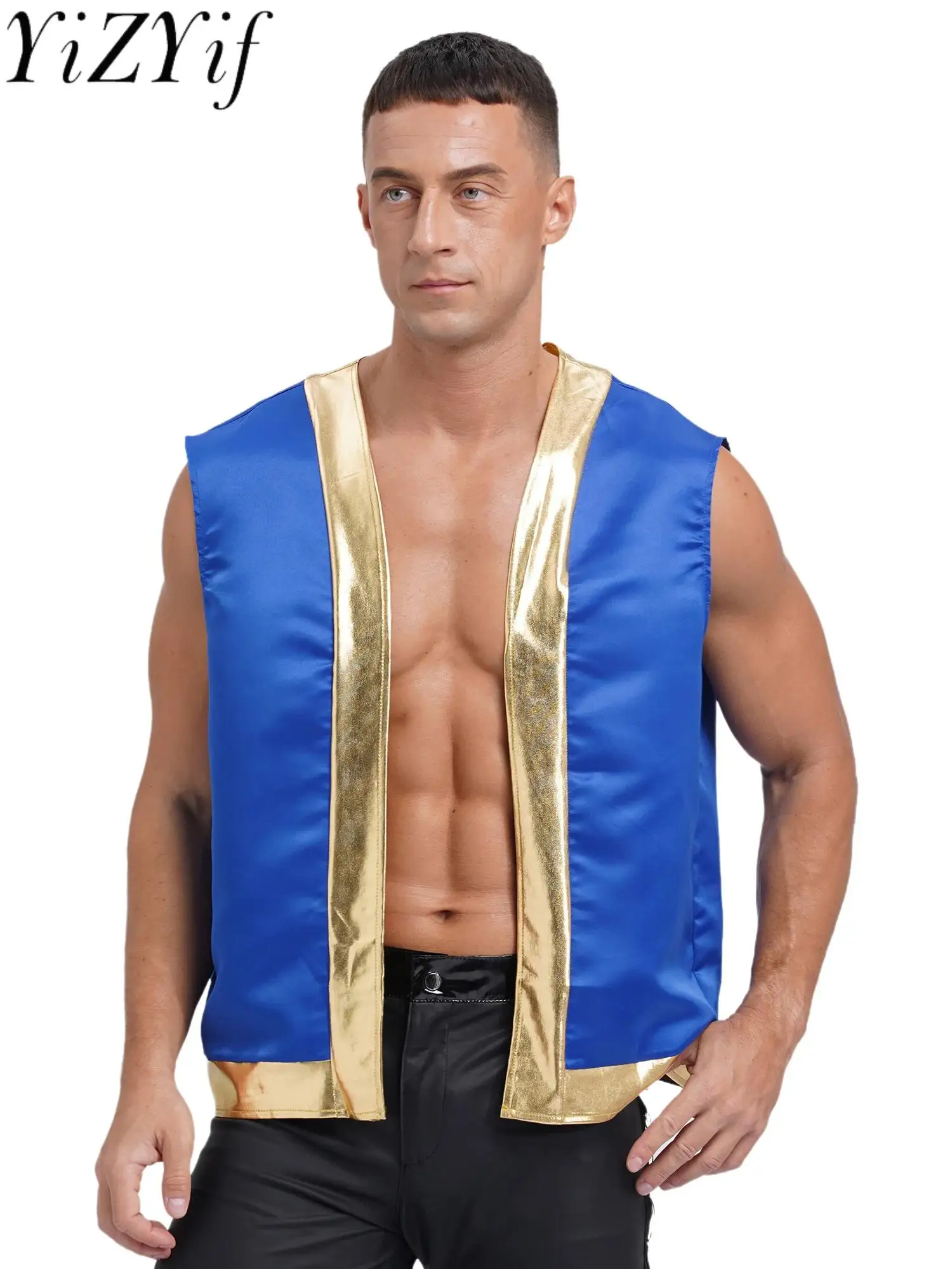Men Halloween Toad Vest Cartoon Captain Cosplay Bachelor Party Costumes Open Front Metallic Shiny Trim Contrast Waistcoat
Men Halloween Toad Vest Cartoon Captain Cosplay Bachelor Party Costumes Open Front Metallic Shiny Trim Contrast Waistcoat