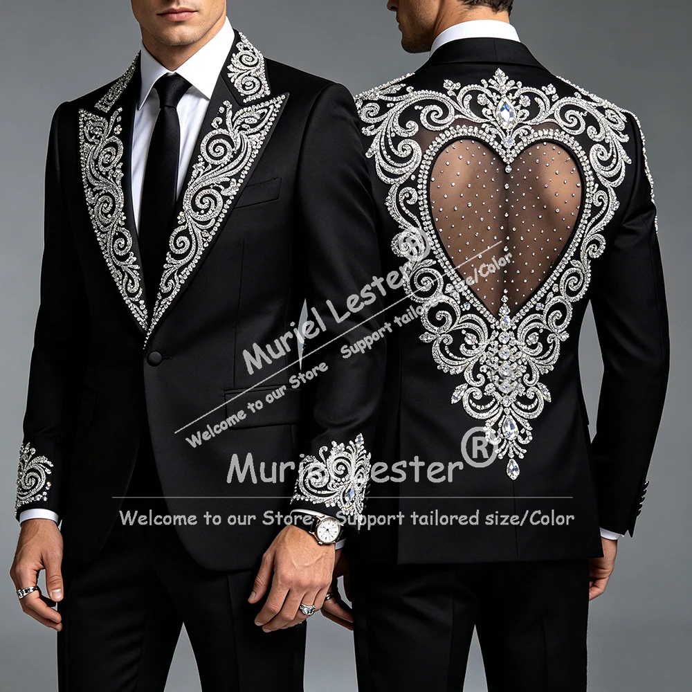 Exclusive Version Men Suits 2 Pieces Sets Rhinestones Groom Blazers Customized Man Wedding Tuxedos Slim Fit Party Costume Homme
Exclusive Version Men Suits 2 Pieces Sets Rhinestones Groom Blazers Customized Man Wedding Tuxedos Slim Fit Party Costume Homme