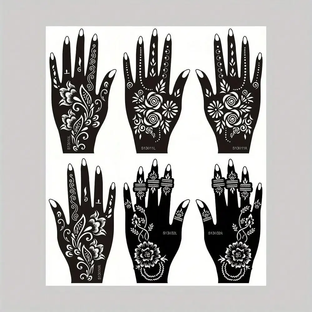 6 Sheets Good Quality Flower Pattern Henna Tattoo Stencil Stickers Color Painting Temporary Hand Tattoo Template Glitter Painting Hollow Stickers For Body Art Makeup Mehndi Designs
6 Sheets Good Quality Flower Pattern Henna Tattoo Stencil Stickers Color Painting Temporary Hand Tattoo Template Glitter Painting Hollow Stickers For Body Art Makeup Mehndi Designs